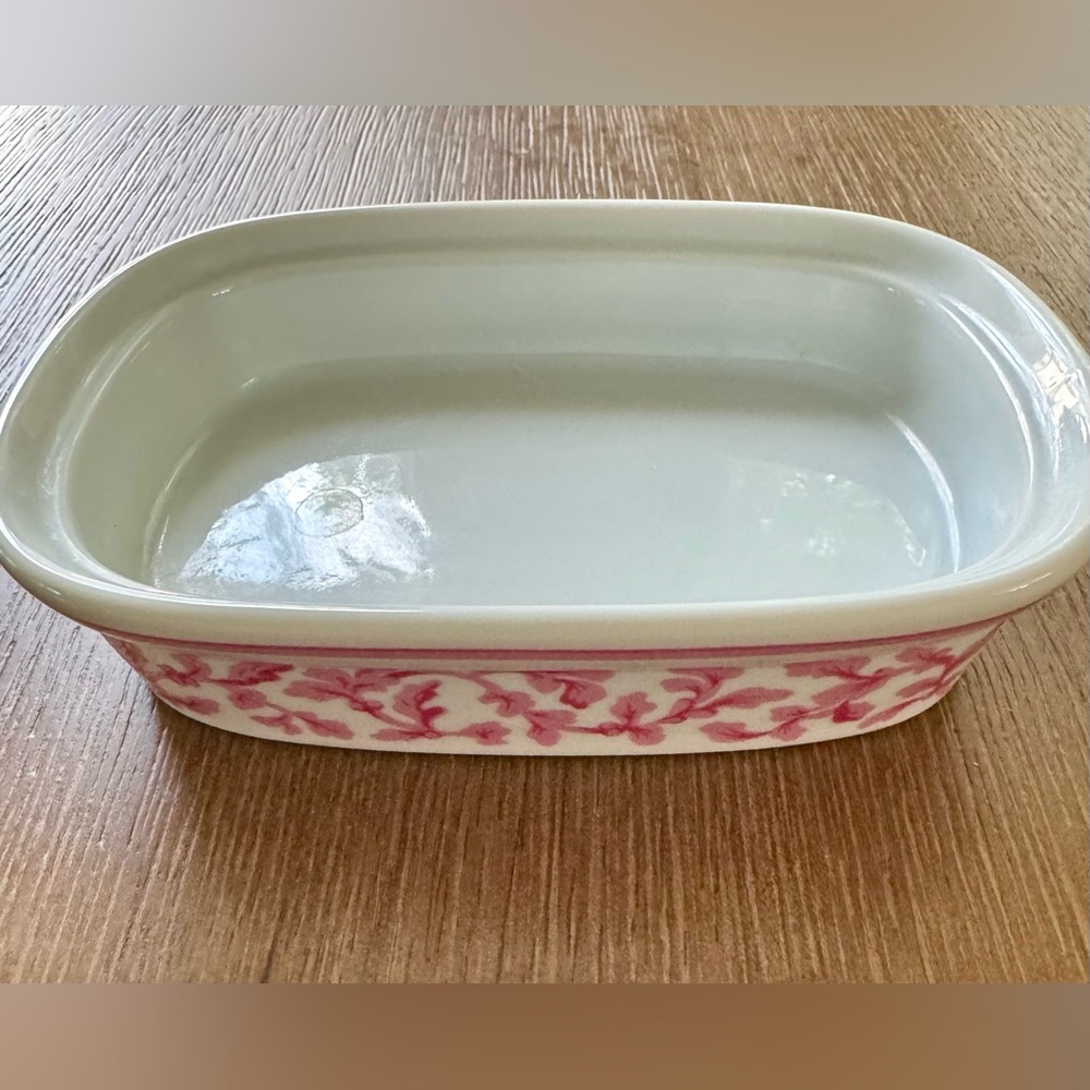 Vintage Croscill Ceramic Soap Dish with Pink Floral Design by Bathelle Fashions